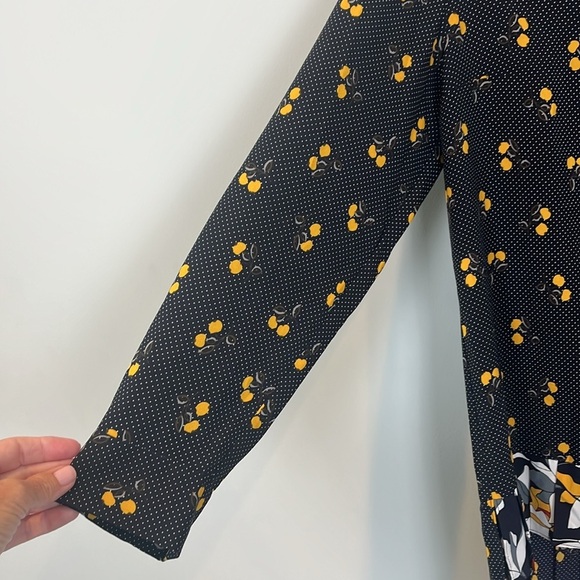 French Connection NWT Navy Yellow Aventine Shirt Medium - Picture 5 of 11